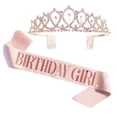 thumbnail image 3 of FurNest Birthday Tiara and Sash Kit Rhinestones Princess Crown for Birthday Party G, 3 of 9