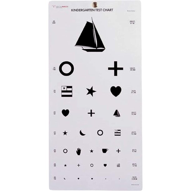 dukal kindergarten eye chart 20 ft test distance visual acuity testing children eye chart walmart com