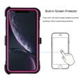 thumbnail image 4 of Windrew iPhone XR 6.1 inch 2018 case, Heavy Duty Shockproof Rugged Hybrid Housing with Rotating Belt Clip and Bracket (Pink), 4 of 8
