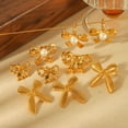 thumbnail image 2 of 18K Karat Gold Plated Earrings for Women Bow Earrings Ring 18K Gold Plated Jewelry for Her Birthday Gift, 2 of 15