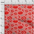 thumbnail image 2 of oneOone Cotton Silk Red Fabric Fruits Lemon Craft Projects Decor Fabric Printed By The Yard 42 Inch Wide, 2 of 4