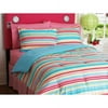 Your Zone Reversible Comforter and Sham Set, Multi Stripe/Skylight