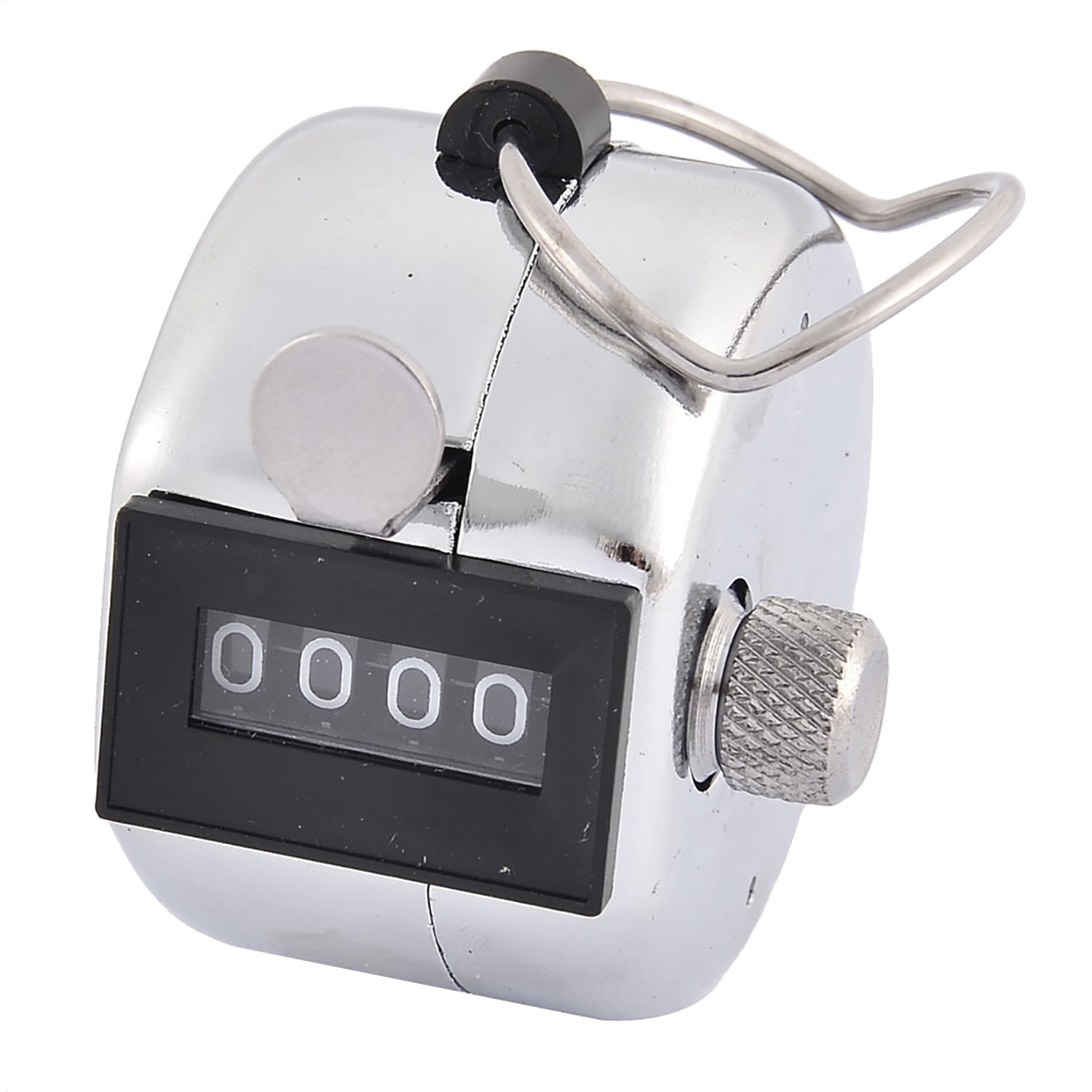 Unique Bargains Office Hand Held 4 Digit Numbers Table Desk Tally Click, Track and Field Lap Counter, Silver Tone