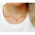 thumbnail image 2 of 14K Solid Rose Gold Diamond 'T' Initial Letter Pendant Necklace, 2 of 3