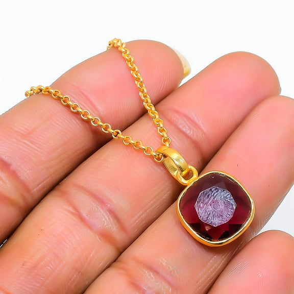 Amethyst Gemstone Handmade 925 Sterling Silver Jewelry Necklace 20"
