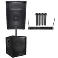 thumbnail image 1 of JBL JRX215 1000w 15" DJ P/A Speaker+18" 1400w Subwoofer+(4) Wireless Samson Mics, 1 of 11
