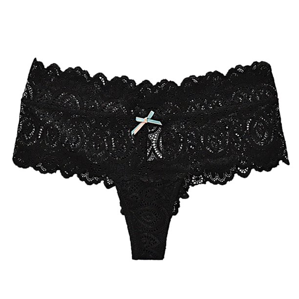 Gibobby Ropa interior sexy para mujer Mujeres sexy Flores de encaje Cintura Ropa interior Bragas Tanga Lencería Tangas(Negro,CH)