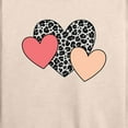 thumbnail image 3 of Instant Message - Snow Leopard Colored Hearts - Women's Lightweight French Terry Long Sleeve Shirt, 3 of 6