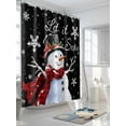 thumbnail image 5 of Black Christmas Waterproof Fabric Shower Curtain, Snowflake Snowman Xmas Birds Berry Shower Curtain for Bathroom Curtains Bathtubs Hotel Washable Shower Curtains with 12 Hooks Small 36x78in, 5 of 6