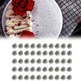 thumbnail image 4 of Kearding 50 Uds cabezas de flores rosas artificiales tela de plástico flores artificiales plateadas decoración del hogar de la boda Decoración Kearding HA5032-00B, 4 of 5