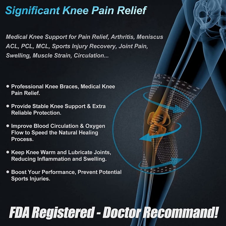 NEENCA Professional Knee Brace for Pain Relief, Medical Knee Support with  Patella Pad & Side Stabilizers, Compression Knee Sleeve for Meniscus Tear,  