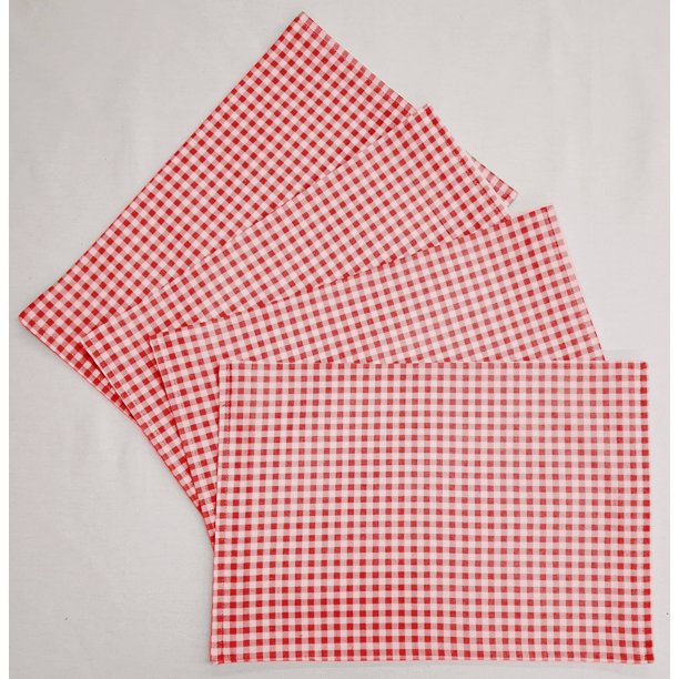 Red & White Checked Placemats by Penny's Needful Things (Rectangle