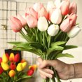 thumbnail image 2 of Inteprter Mini flor artificial, lirio único, tulipán, flor monarca, flor falsa de PU, decoración para el hogar y la Oficina, decoración para Flores artificiales Rosa claro Inteprter HA6563-05B, 2 of 6