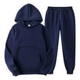 thumbnail image 4 of UACY Kids Tracksuit Outfits 2 Piece Boys Girls Sweatsuit Hooded Sweatshirt and Joggers Sweatpants Athletic Clothing Set with Pocket (Navy, 11-12 Years), 4 of 6