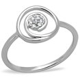 thumbnail image 1 of Women Rhodium Brass Ring with AAA Grade CZ in Clear - Size 8, 1 of 1