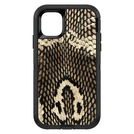DistinctInk Custom SKIN / DECAL compatible with OtterBox Defender for iPhone 11 (6.1" Screen) - Brown Tan Snake Skin Texture - Animal Print
