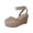 Beige, variant on OAVQHLG3B Women's Suede Casual Elastic Band Platform Straw Woven Wedge Single Sandals Shoes