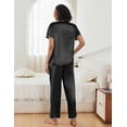 thumbnail image 5 of EKOUAER Pajamas for Women Set Satin Two Piece Pjs Sets Ric Rac Trim, 5 of 6