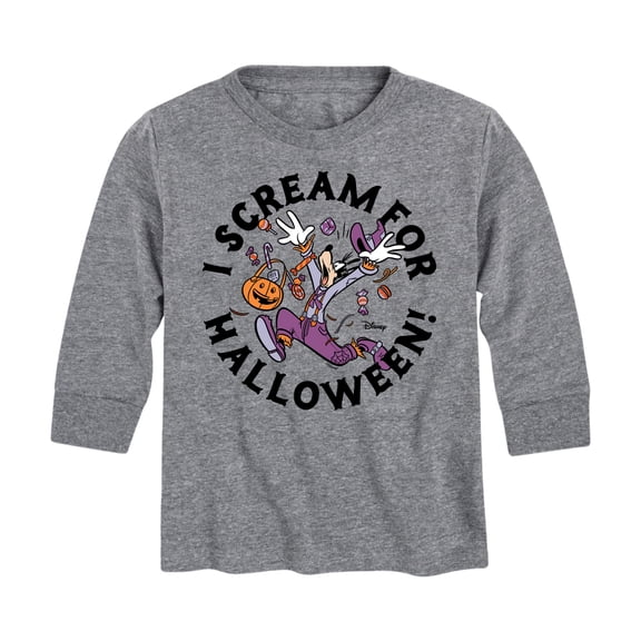 Mickey & Friends - I Scream For Halloween - Toddler And Youth Long Sleeve Graphic T-Shirt