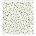 thumbnail image 3 of Cranberry Shower Curtain, Botany Leaves with Fruits Field Foliage Nature Herbs Garden Pattern, Fabric Bathroom Set with Hooks, 69W X 75L Inches Long, Lime Green Dark Magenta, by Ambesonne, 3 of 3