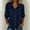 Navy, variant on NTACZA Casual Summer Tops Shirts Solid Button Down Collared Relaxed Fit 3/4 Sleeve Blouson Blouse Army Green