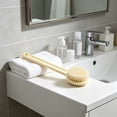 thumbnail image 6 of Long Handle Shower Brush for Exfoliating - Soft Bristle Bath Brush with Extended Reach - Body Scrubber for Back Cleaning - Daily Body Care Tool for Men Women - Bathroom Shower Accessory - 14 Inch, 6 of 6