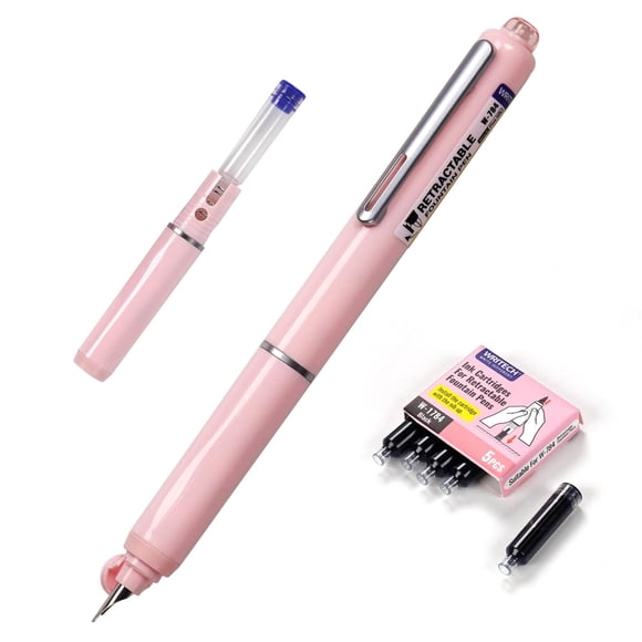 Set de pluma estilográfica retráctil WRITECH de punta fina y tinta negra