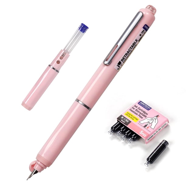 Set de pluma estilográfica retráctil WRITECH de punta fina y tinta negra