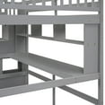 thumbnail image 4 of Grey Loft Bed With Desk, Storage Shelves And Reliable Staircase For A Secure Peaceful Bedroom Full Size - Elevate Your Bedroom's Practicality Style, 4 of 7