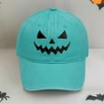 thumbnail image 2 of Visière pour Femmes et Hommes Citrouille Brodée Lavée Rétro Douce Chapeau de Baseball Halloween Personnalité Hommes et Femmes Chapeau de Soleil Décontracté, 2 of 4