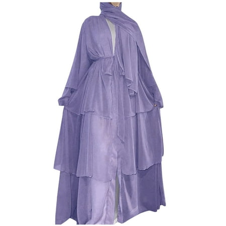 

Robe Long Dress for Women Ramadan Traditional Hijab Dress Set Summer Ventilative Clothes