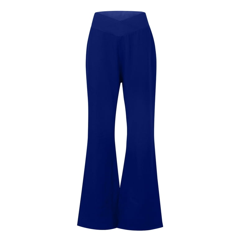 Mlqidk Womens Bootcut Yoga Pants Leggings High Waisted Tummy Control Yoga  Flare Pants Blue XXL