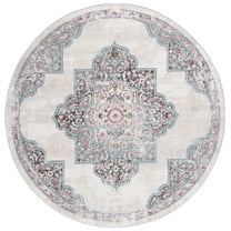SAFAVIEH Phoenix Jepson Medallion Area Rug, Ivory/Grey, 6'7" x 6'7" Round