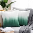 thumbnail image 2 of Waterproof Throw Pillow Covers Set of 2, 20x20 Inch Green Ombre Stripe Decorative Pillowcases Outdoor Pillow Slip Cushion Covers Set for Couch Tent Abstract Art Gradient Watercolor, 2 of 7