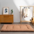 thumbnail image 5 of Futon Mattress Japanese Floor Mattress Thicken Futon Sleeping Pad for Guest,Lounger and Tavel,light brown,King Size, 5 of 7
