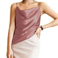 thumbnail image 3 of NeedBo Women's Silk Satin Tank Top V-Neck Camisole Sleeveless Loose Blouse Tank Shirt Spaghetti Strap XS-3XL, 3 of 7