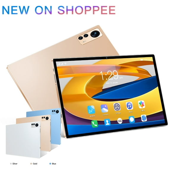 Android Tablets, 10 inch Tablet 4GB RAM 64GB ROM Octa-core 1920*1200 6580mAh 13MP Dual Camera 5G Wifi Tablet, Tab 12 Silver