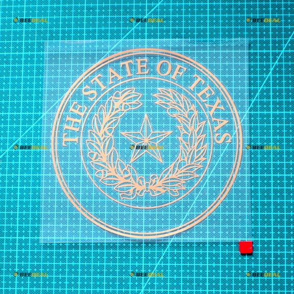6" Gold Texas State Seal Decal Sticker Car Vinyl American State TX die Cut no Background
