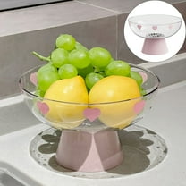 TASTAN Fruit Bowl Decorative Fruit Drain Bowl-Removable Pedestal High-Footed Plastic Bowl for Kitchen Counter Display, Modern Fruit & Candy Storage with Water Filtration, Fruit Basket, A