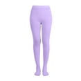 thumbnail image 2 of EMEM Apparel Junior Girls' Solid Colored Opaque Dance Ballet Costume Microfiber Footed Tights Stockings Fashion Lavender A, 2 of 5