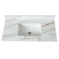 thumbnail image 2 of 43 Inch Marble Vanity Top, Bathroom Vanity Top with Undermount Rectangular Middle Sink and 4" Height Backsplash, Pre-Drilled Faucet Hole Vanity Top, 2 of 9