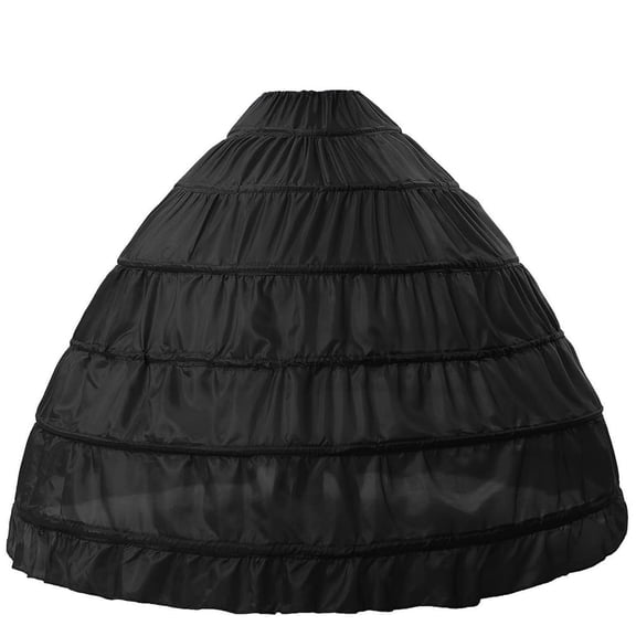 CYYPLAS Black 6 Hoop Petticoat Ball Gown Crinoline Underskirt for Wedding Party Bridal Dress