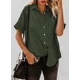 thumbnail image 2 of QWZNDZGR Womens Button Down Shirts V Neck Loose Casual Shirt, 2 of 5