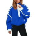 thumbnail image 2 of Huankd Womens Fleece Zip Up Jacket Fuzzy Sherpa Jacket Casual Teddy Coats Winter Outerwear with Pockets Blue M, 2 of 5