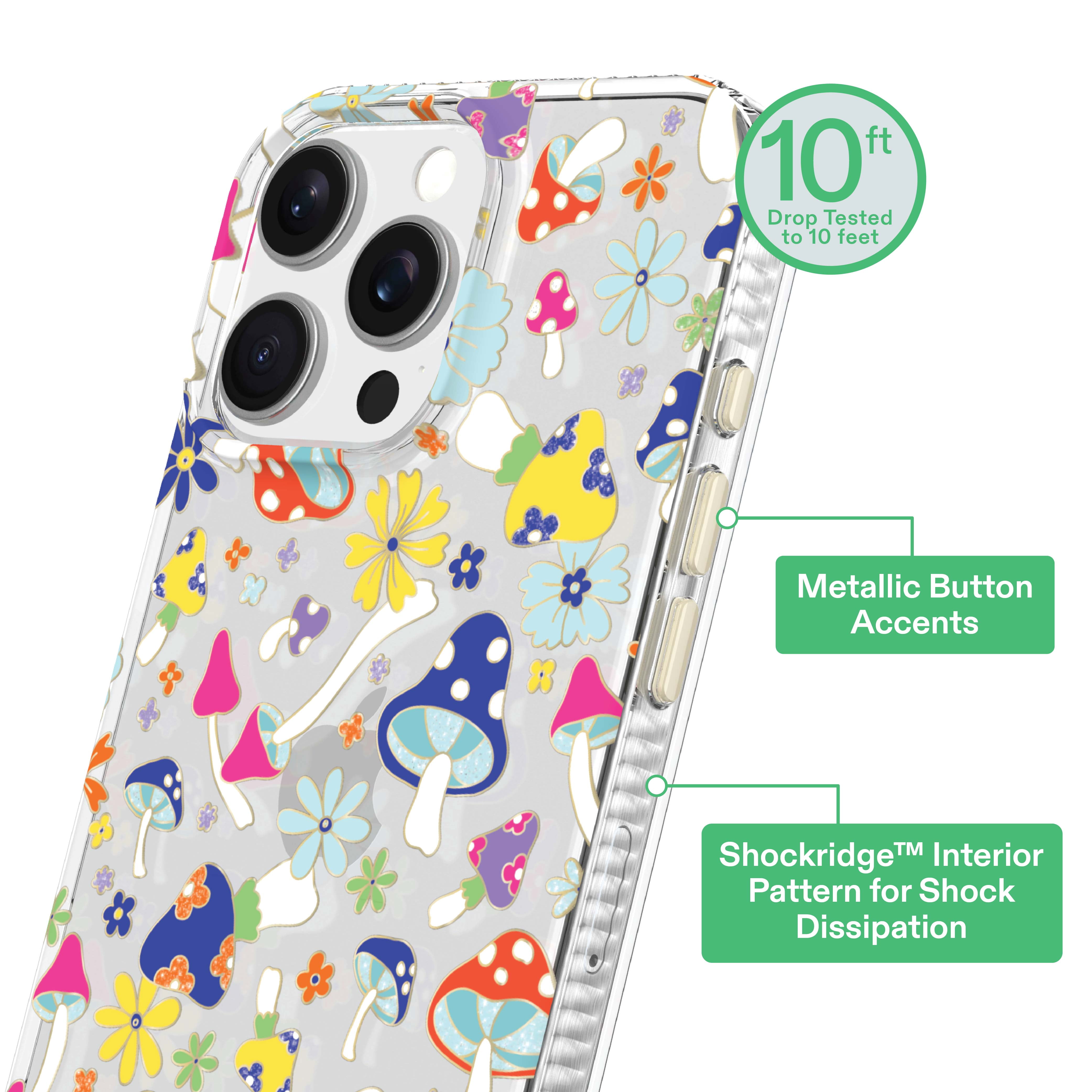 onn Phone Case for iPhone 16 Pro - Multicolor Mushroom