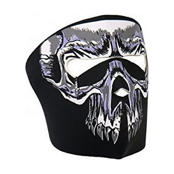 Evil Skull Neoprene Bikers Mask, Hook & Loop Fastener - Face Mask - One Size, for Adults