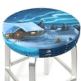 thumbnail image 3 of Kll Mountain Cottage In Snow And Northern Lights Round Bar Chair Cushion Cover 14 Inch,Bar Stool Protector With Elastic, Soft Washable, 3 of 7