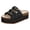 Black, variant on Wedge Sandals for Women Comfortable Studded Suede Boho Platform Slides Adjustable Strap Open Toe Summer Vacation Shoes Brown Size 6