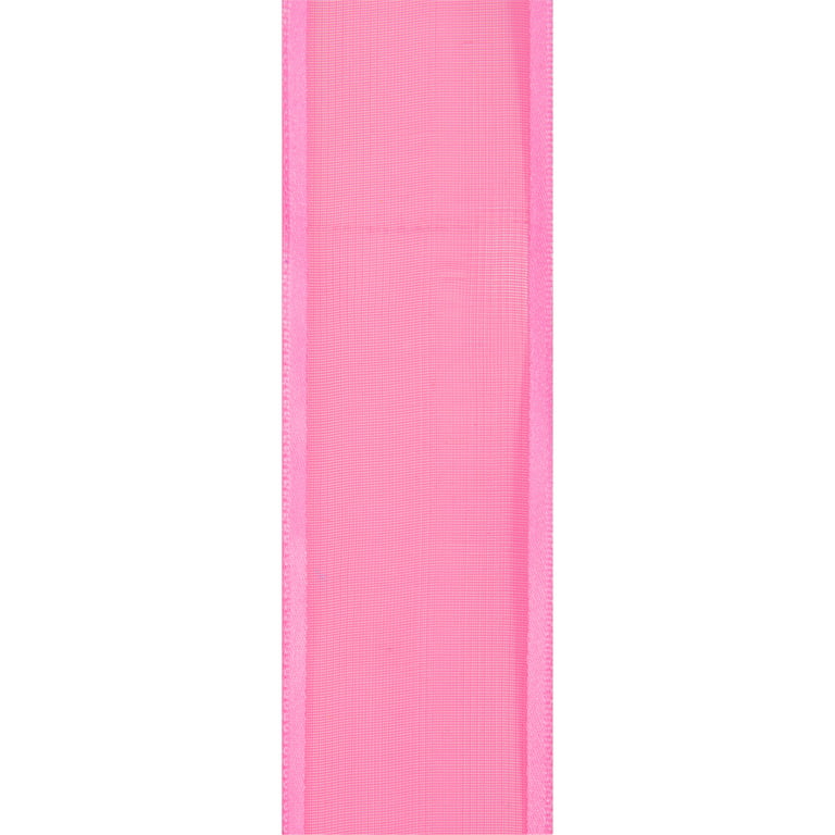 Light Pink Wired Fabric Florist Ribbon, 1-1/2x50 yards
