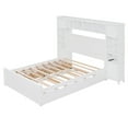 thumbnail image 6 of Harper & Bright Designs Full Size Platform Bed with All-in-One Cabinet and Storage Shelf, Wooden Full Bed Frame with Trundle and 4 Drawers & Sockets,, Espresso, 6 of 17